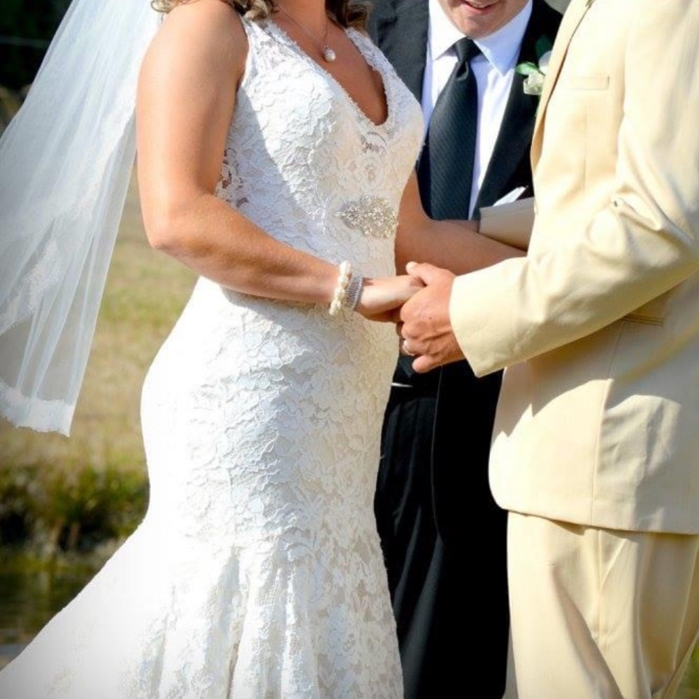 Madison James Ivory wedding dress, mermaid fit.